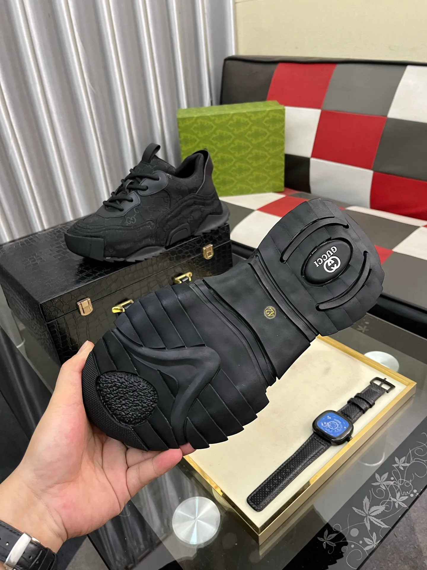 Men's shoes 💰600⌚️⌚️ (GUCCI-Gucci) luxury brand sports and casual shoes, imported original material, sheepskin lining, high-end and comfortable, original outsole is light and wear-resistant! Purely handmade, details determine quality! 38-444️⃣colors available